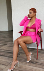 PRETTY IN PINK BLAZER SHORT SET