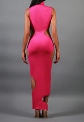 PRETTY IN PINK SEXY CUT OUT DRESS